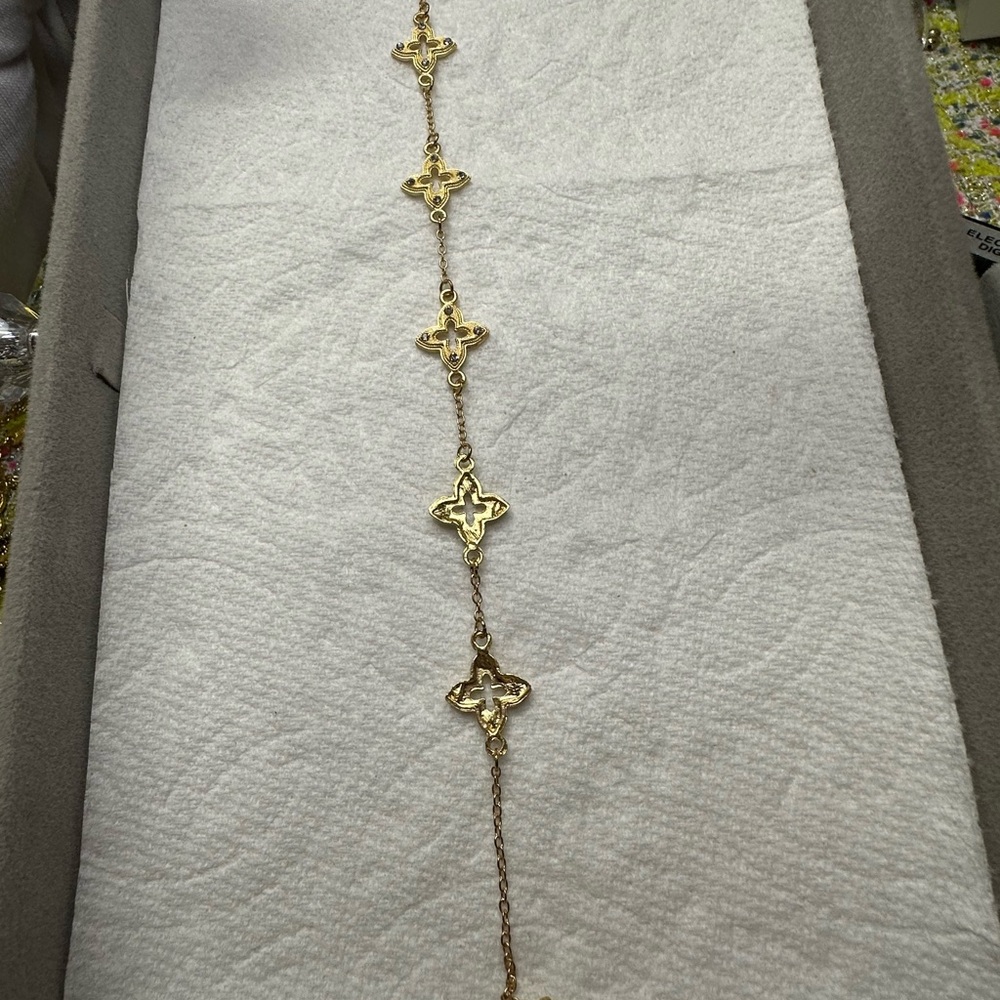 Gold Tone Clover Link Bracelet - Women Jewelry